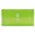 thumbnail image 1 of JAM #10 Plastic Envelopes, 5.3x10, 12/Pack, Lime Green, Button String, Booklet, 1 of 4