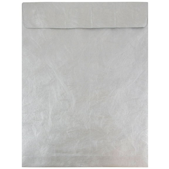 JAM 11 1/2 x 14 1/2 Tyvek Envelopes, Silver, 10/Pack