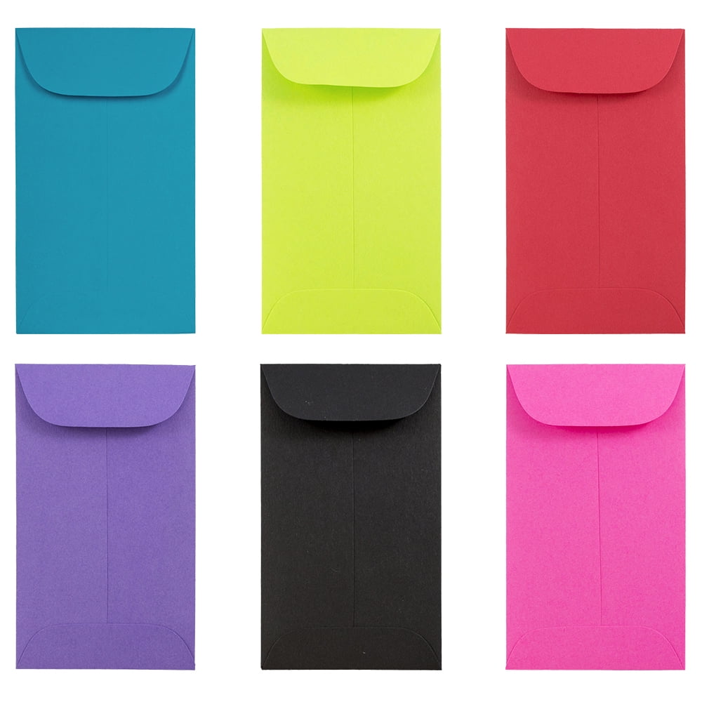 JAM 3 Coin Envelopes, 2.5x4.3, Assorted, 150/Pack