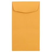 JAM #6 Coin Envelopes, 3.4x6, 50/Pack, Brown Kraft Manila