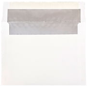 JAM A7 Foil Lined Invitation Envelopes, 5 1/4" x 7 1/4", White with Silver Foil, 50 Per Pack
