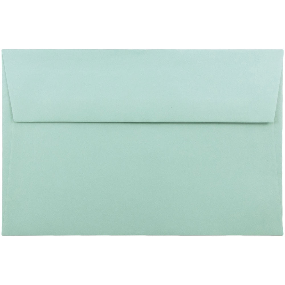 JAM A9 Envelopes, 5 3/4 x 8 3/4, Aqua, 50/Pack