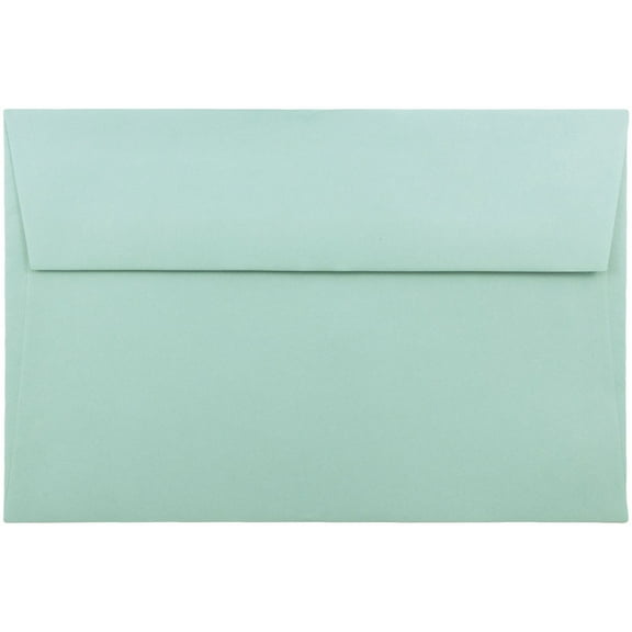 JAM A9 Envelopes, 5 3/4 x 8 3/4, Aqua, 50/Pack