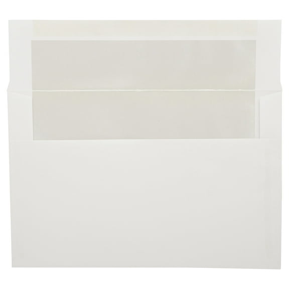 JAM A9 Foil Lined Invitation Envelopes, 5 3/4 x 8 3/4, White with Ivory Foil, 50/Pack