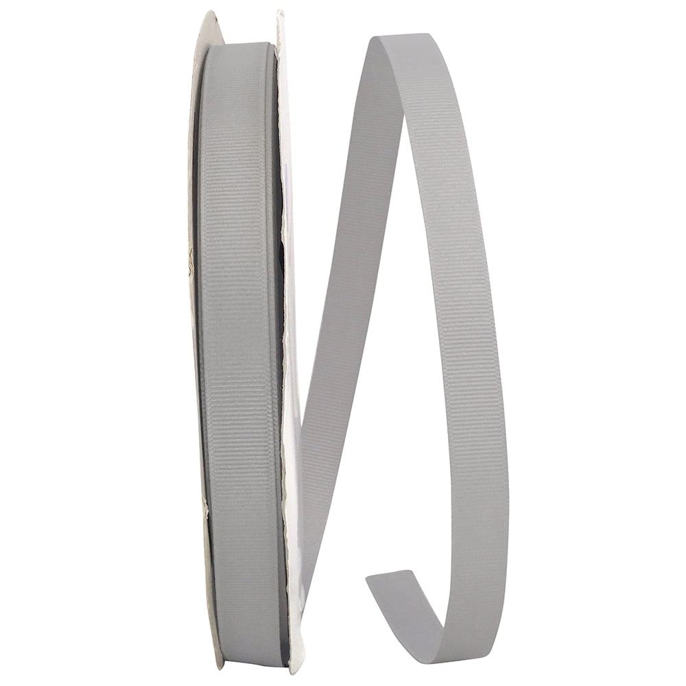 JAM All Occasion Grosgrain Pewter Polyester Ribbon, 3600" x 0.62"