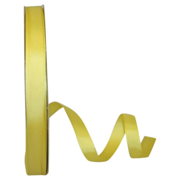 JAM All Occasion Lemon Yellow Polyester Grosgrain Ribbon, 3600" x 0.62"