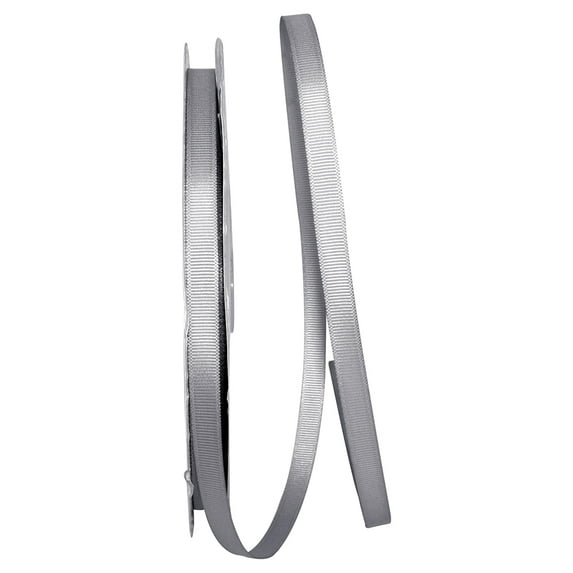 JAM All Occasion Silver Polyester Grosgrain Ribbon, 3600" x 0.37"