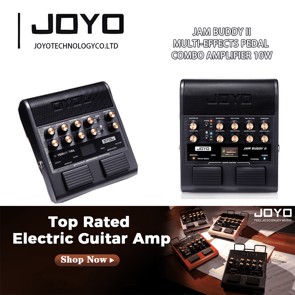JOYO JAM BUDDY II 10W Portable Electric Guitar Combo Amplifier, Multi-Effects with Footswitch, OTG Recording & Bluetooth ABS & Aluminum Alloy for Guitar Practice