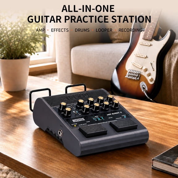 JOYO JAM BUDDY II 10W Portable Electric Guitar Combo Amplifier, Multi-Effects with Footswitch, OTG Recording & Bluetooth ABS & Aluminum Alloy for Guitar Practice