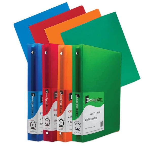 JAM Back To School Assortments, Assorted Colors, Heavy Duty Folders (4) & 1 Inch Binders (4), 8 Items Total