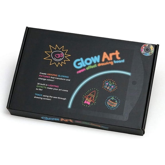 JAM Black Magic Glow Drawing Board Art & Craft Kit (5 Pieces)