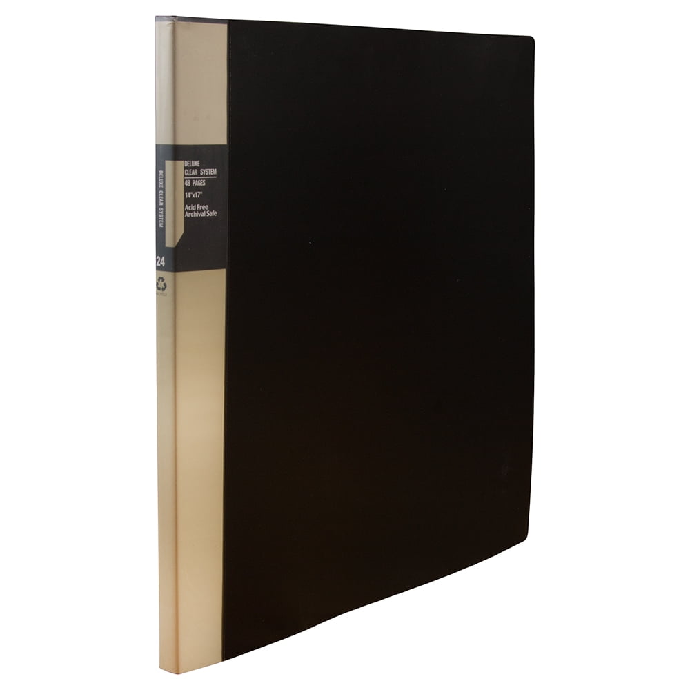 JAM Black Presentation Display Book, 14 x 17, 24 Pages, 1/Pack