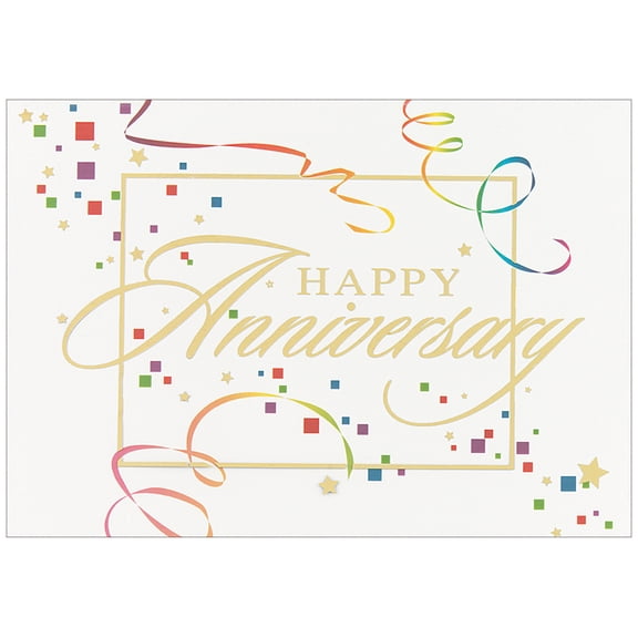 JAM Blank Anniversary Card Sets, 25/Pack, Anniversary Squares