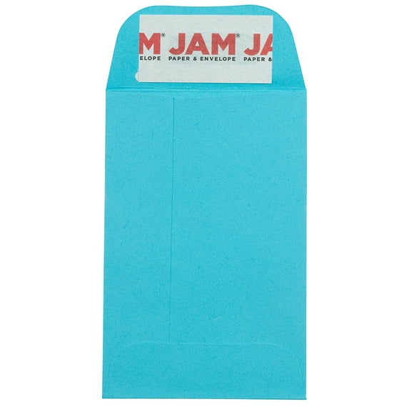 JAM Blue 1 Coin Peel and Seal Business Envelopes, 2 1/4" x 3 1/2", Bulk 500 Per Box