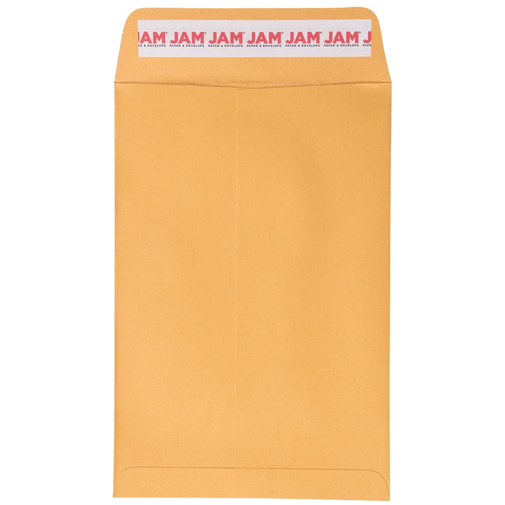 JAM Brown Kraft Manila Open End Envelopes, 6 x 9 inches, 500 per Carton