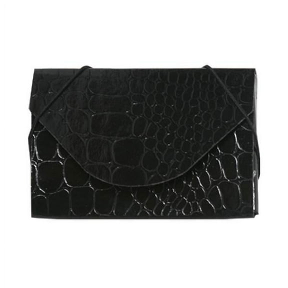 JAM Business Card Holder Case, 1/Pack, Black Alligator Texture