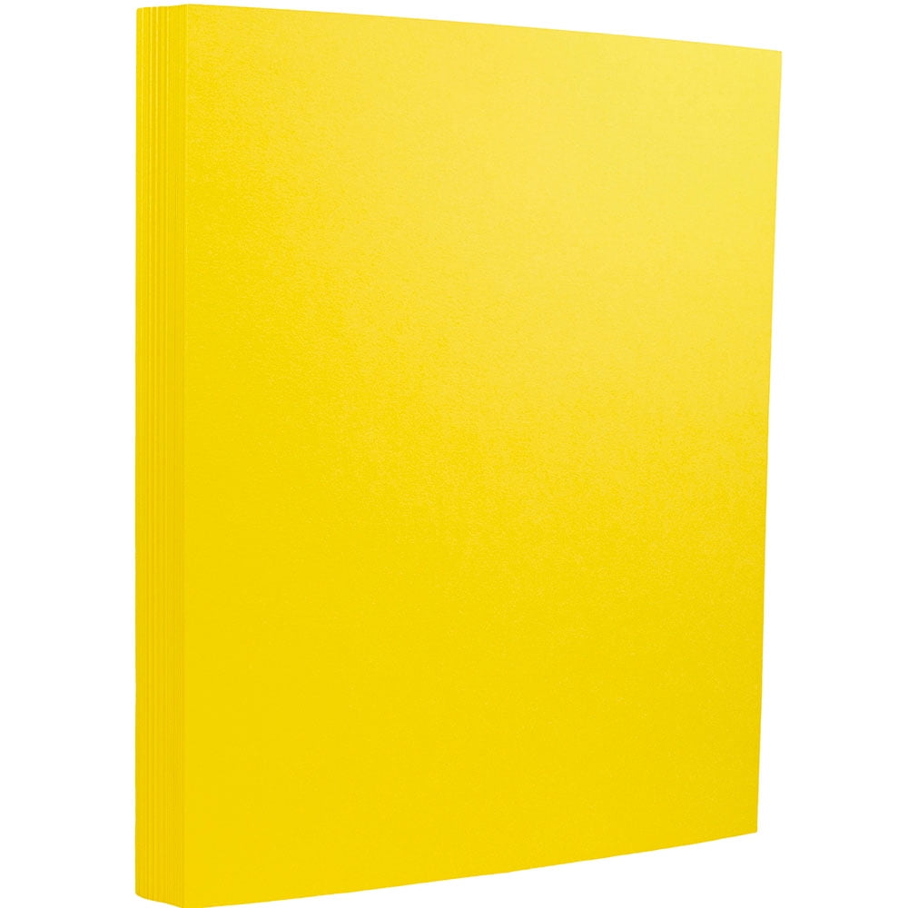 JAM Cardstock, 8.5 x 11, 130lb Yellow, 25/Pack