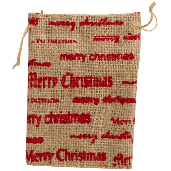 JAM Christmas Burlap Pouch, 4 x 5, 1/Pack, Natural Brown