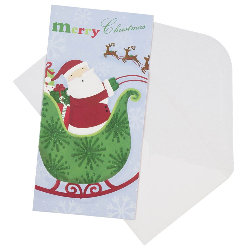 JAM Christmas Money Card Sets, 6/Pack, Merry Christmas Santa