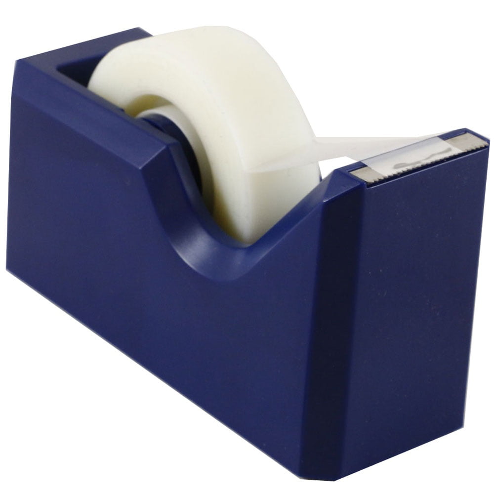 Expressly Hubert® Blue Metal 1 Wide Transparent Merchandising Tape  Dispenser Holds 1 Roll - 4 1/4L x 9W x 2 1/4H