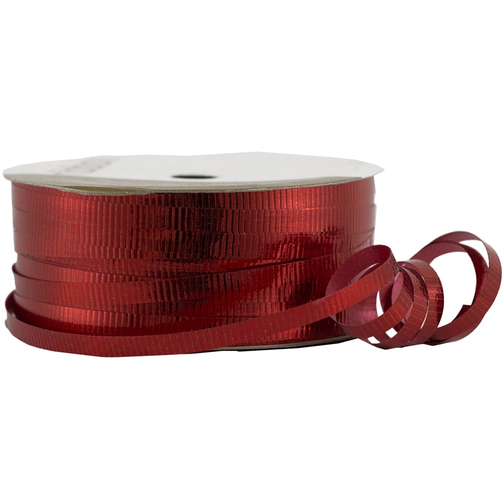 JAM Curling Ribbon, Red Metallic, 16.6 Yards, 1/Pack