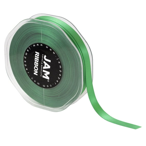 JAM Double Faced Satin Ribbon, 3/8 Inch Wide x 25 Yards, Emerald Green, Sold Individually
