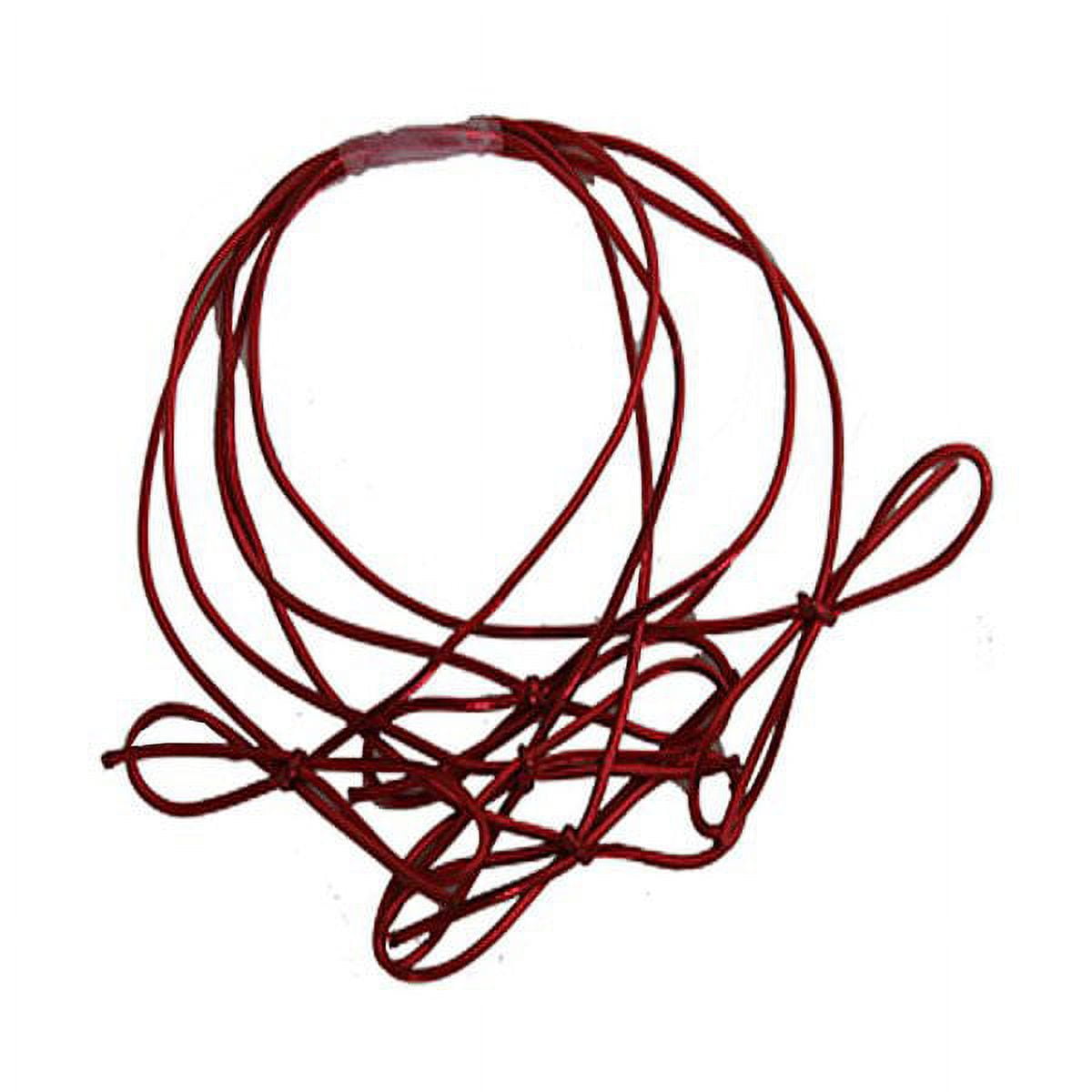 JAM Elastic String Ties, Red Metallic, 50/Pack, Large, 22" Loop