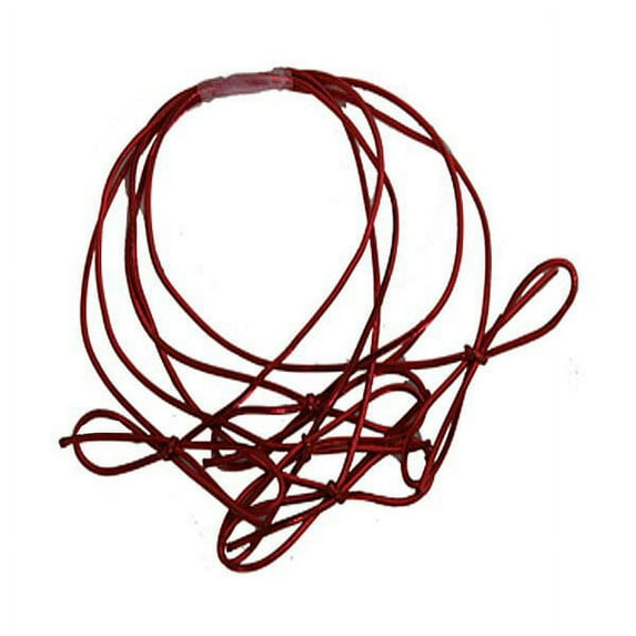 JAM Elastic String Ties, Red Metallic, 50/Pack, Medium, 16" Loop
