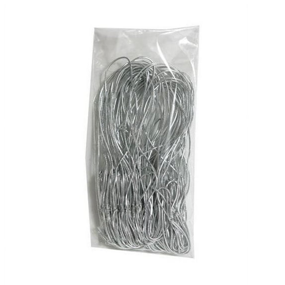 JAM Elastic String Ties, Silver Metallic, 5/Pack, Small, 10" Loop