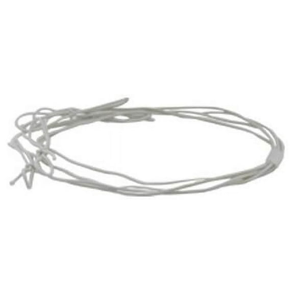 JAM Elastic String Ties, White Matte, 5/Pack, Medium, 16" Loop