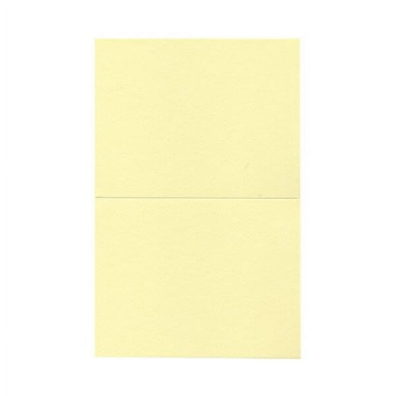 JAM Foldover Cards, 4 3/8 x 5 7/16, 25/Pack, Light Yellow