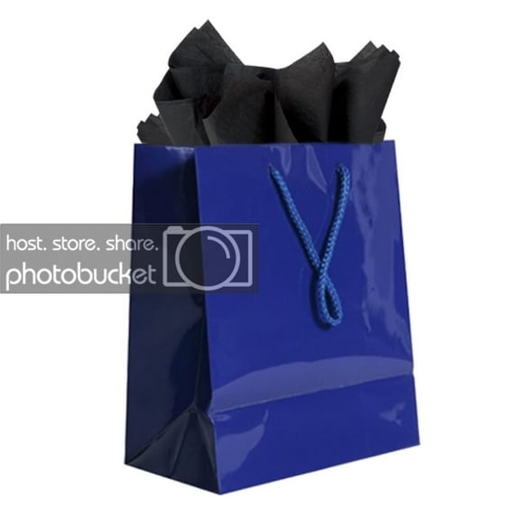 JAM Gift Bag Assortment, 2 Blue Bags & Black Tissue Paper, 3/Pack