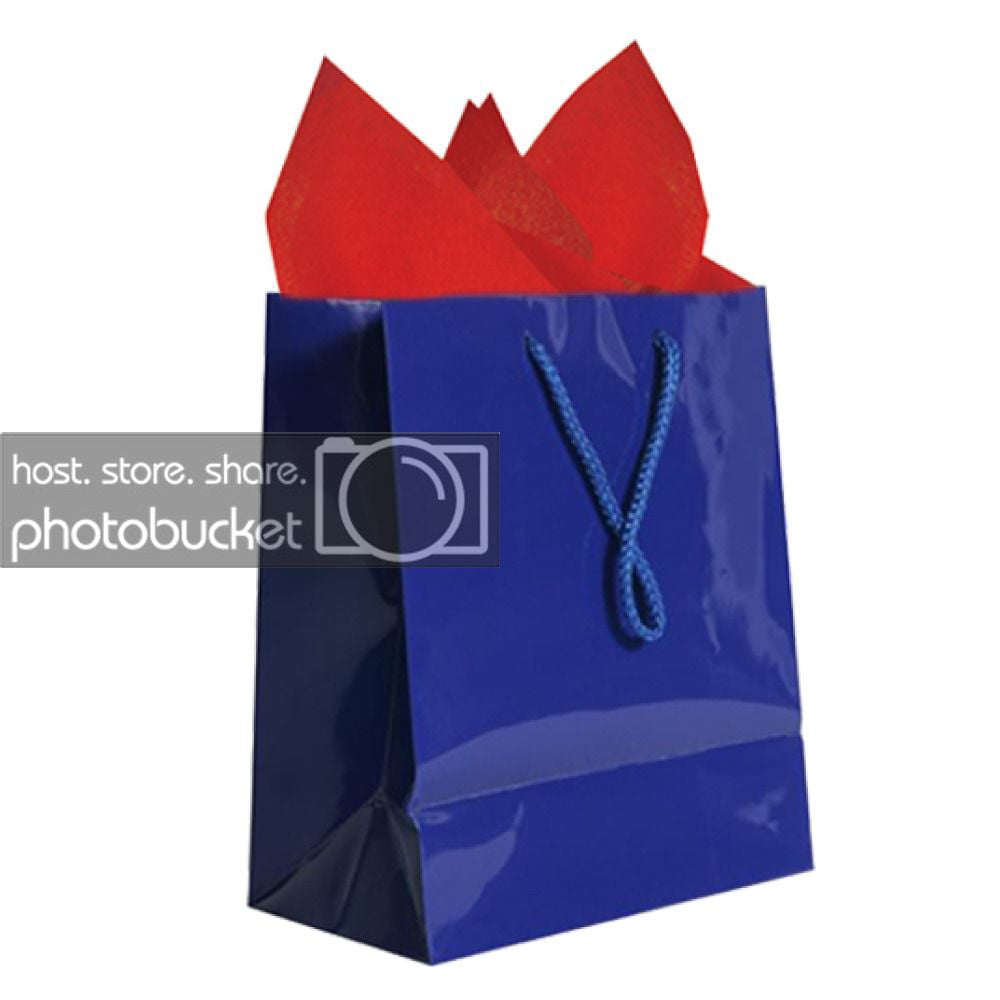 Assorted Royal Blue Gift Bags with Tags & Tissue Paper Kit - 168 Pc.