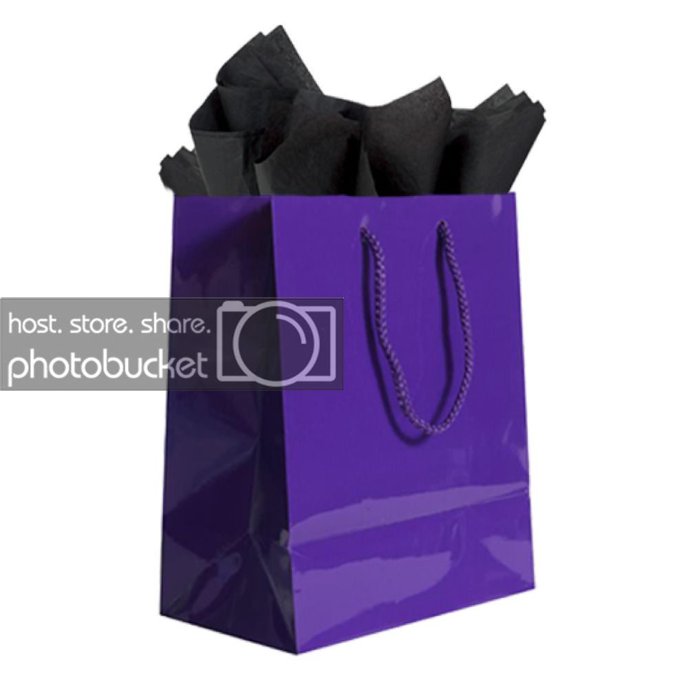 JAM Gift Bag Assortment, 2 Purple Bags & Black Tissue Paper, 3/Pack