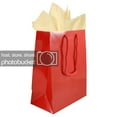 thumbnail image 1 of JAM Gift Bag Assortment, 2 Red Bags & Ivory Tissue Paper, 3/Pack, 1 of 5