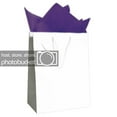 thumbnail image 1 of JAM Gift Bag Assortment, 2 White Bags & Purple Tissue Paper, 3/Pack, 1 of 5