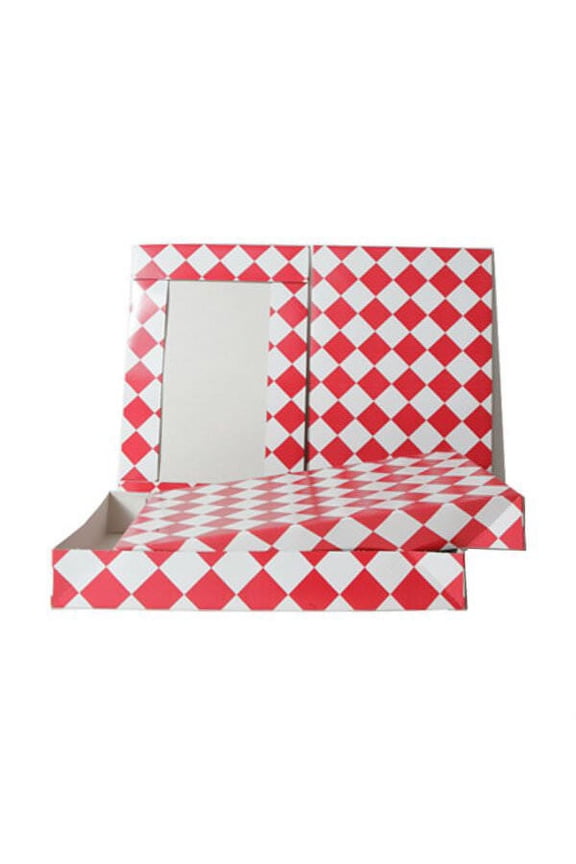 JAM Gift Box, 9.5x15x2, Red & White Diamond, 1/Pack