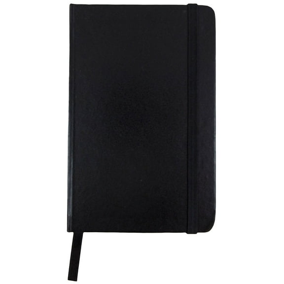 JAM Hardcover Notebook with Elastic Band, 1/Pack, Black, Small, 3 3/4 x 5 5/8, 100 Lined Sheets