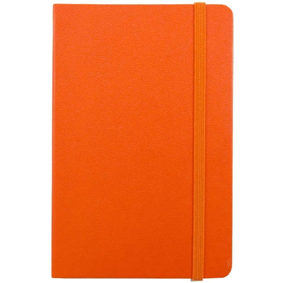 JAM Hardcover Notebook with Elastic Band, 1/Pack, Orange, Large, 5 7/8 x 8 1/2, 70 Lined Sheets