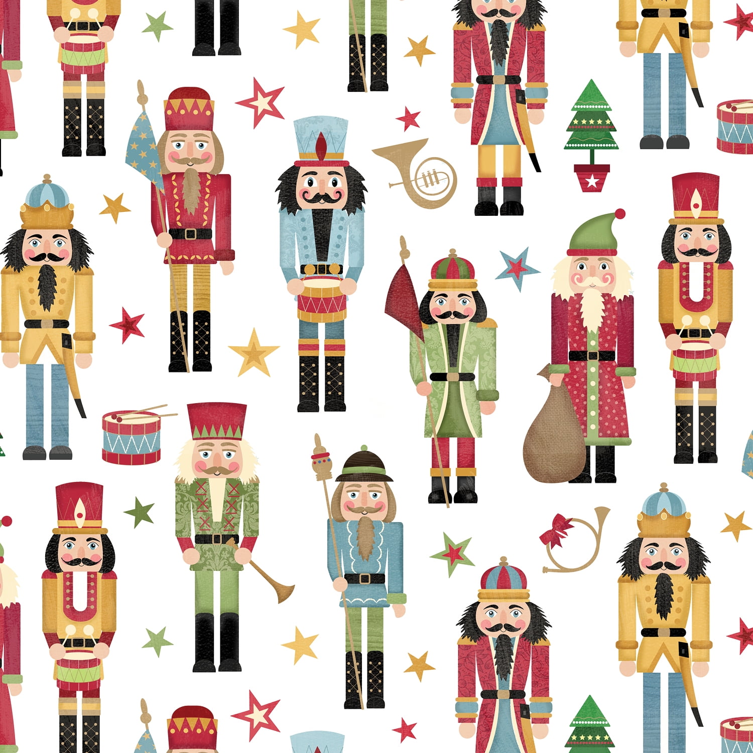 JAM Industrial Bulk Wrapping Paper, 1/Pack, Traditional Nutcracker Gift