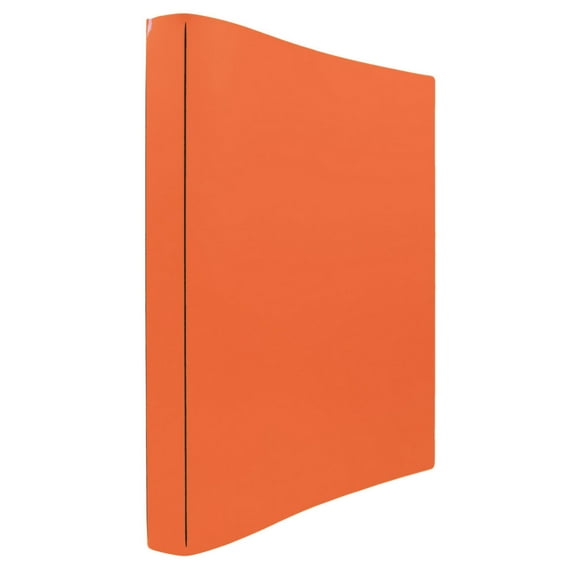 JAM Italian Leather 3 Small Ring Binder, 3/4 Inch, 1/Pack, Orange