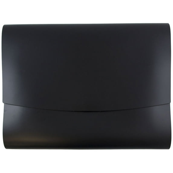 JAM Italian Leather Snap Portfolios, 10.5x13x.75, 12/Pack, Black