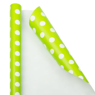 JAM Paper & Envelope Lime Green Matte Wrapping Paper, All Occasion, 25 Sq.  ft, 2 Pack