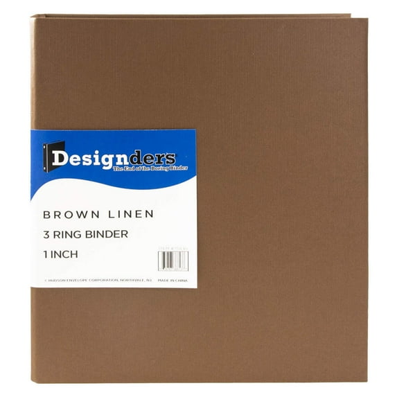 JAM Linen 3 Ring Binder, 1 Inch, Brown, 1/Pack