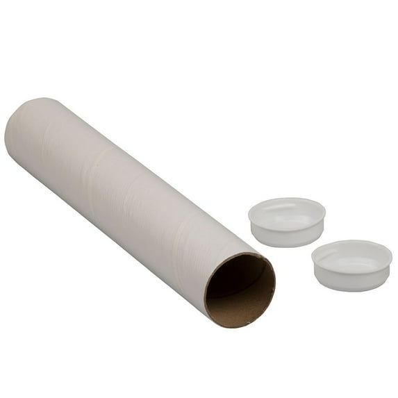 JAM Mailing Tube, 1 1/2 x 9 1/4, White, 1/Pack