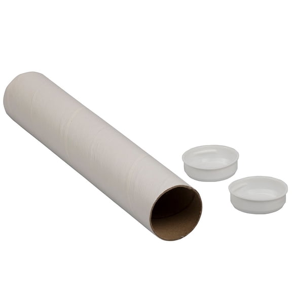 JAM Mailing Tube, 1 1/2 x 9 1/4, White, 1/Pack