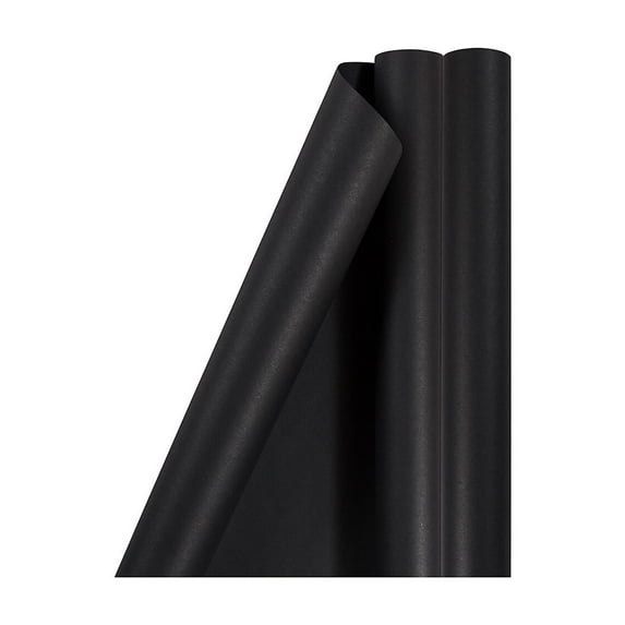 JAM Matte Black Wrapping Paper, 25 sq ft, 2/Pack