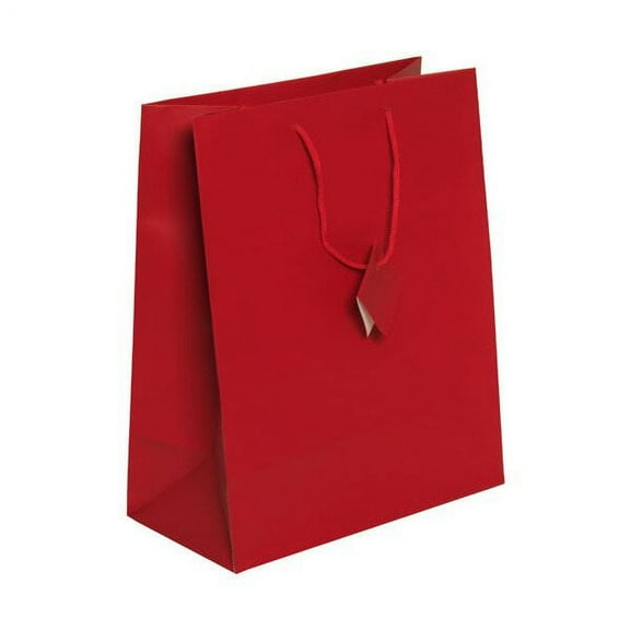 JAM Matte Gift Bag, 10 x 13 x 5, Red, 1/Pack, Large