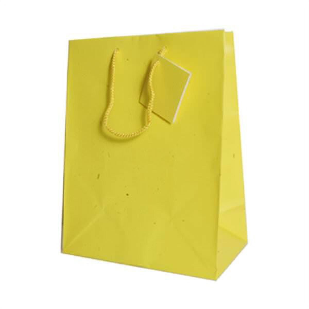 JAM Matte Gift Bag, 10 x 13 x 5, Yellow, 1/Pack, Large