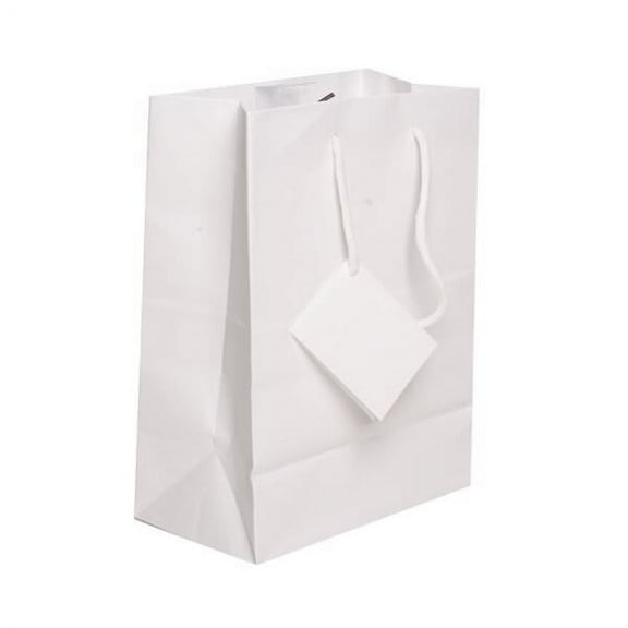 JAM Matte Gift Bag, 8 x 10 x 4, White, 1/Pack, Medium